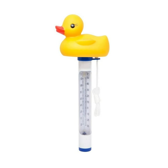 Janrevotw  Floating Swimming Pool Thermometer With Cord Swimming Pool Floating Thermometer Cartoon Shape Yellow Duck Animal Pool Water Thermometer