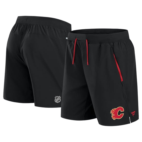 Men's Fanatics Black Calgary Flames Authentic Pro Rink Performance Shorts