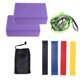 thumbnail image 1 of 8 Uds cinturón resistente al estiramiento de 12 agujeros bloque de Yoga bolsa de almacenamiento de bucle de resistencia conjunto de Fitness, 1 of 8