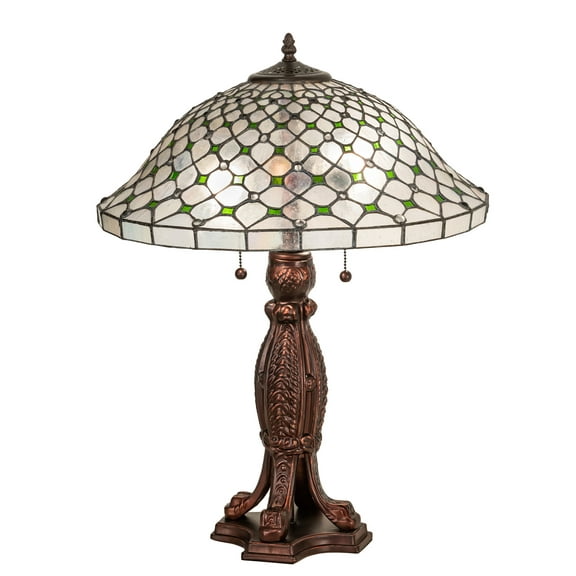 Meyda Tiffany 258910 Diamond And Jewel 2 Light 25" Tall Buffet, Tiffany Table Lamp -