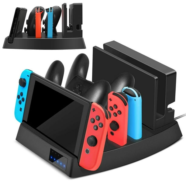 For Nintendo Switch Charging Dock Holder Base, EEEkit 6 in 1 Charging