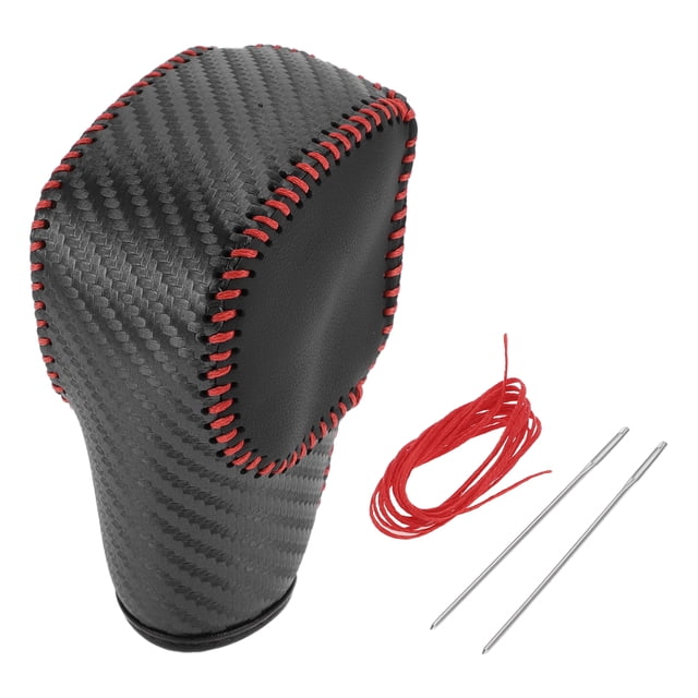Cubierta de pomo de cambio de marchas Unique Bargains para Ford Ranger 2019-2022, antideslizante, negra y roja, protector de mango de cambio de palanca de cuero sintético, 1 pieza