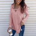 thumbnail image 1 of Femmes Casual V Cou Manches Longues T-Shirt à Col Rond Chemisiers, 1 of 4