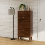 Prepac Milo Mid Century Modern Tall 6-Drawer Lingerie Chest, Cherry