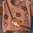 thumbnail image 4 of Leey-World Girl Toddler Pajamas Boys and Girls Loungewear Spring Summer Pajamas Soft Cute Set for 2t 3t 4t 5t 6t 7t Summer Pjs Kids(3-4 Years,Brown), 4 of 5