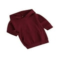thumbnail image 3 of PENGXIANG Robe à Capuche pour Bébé Fille Tenues Solides Manches Longues Pull-Over avec Poche Robe Droite Longue Violette 1-2 Ans, 3 of 6