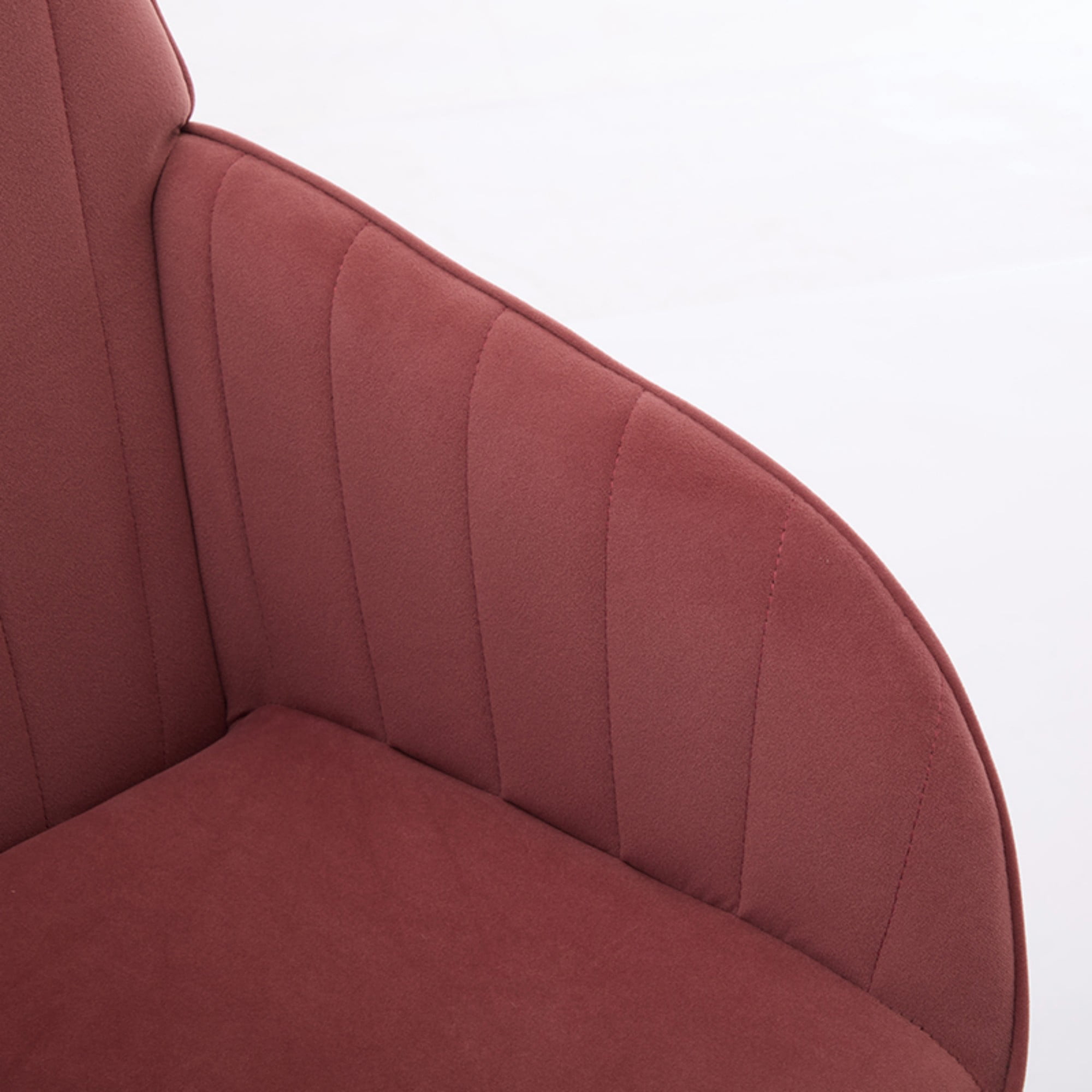 Modern Arm Chair,Adjustable Office Desk Chair with Wheels,Swivel Vanity Chair,Red