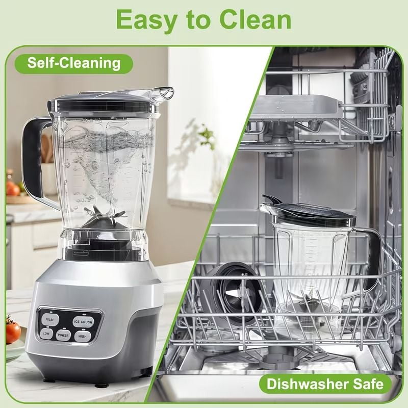 Moothie Blender, Countertop Blenders for Kitchen with 23 34 60oz BPA-Free Portable Cups, Professional Smoothie Maker with Four Programs for Shakes, Sauces, Juice And Ice Crushing
