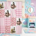 thumbnail image 2 of Manfei Flying Mallard Duck Shower Curtain 72Wx72L,Pink Flowers Patchwork Geometric PlaidBathroom Curtain, 2 of 5