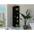 thumbnail image 2 of Venus Modern Design Linen Single Door Cabinet with Five External Shelves, Four Interior Shelves - Black, 2 of 7