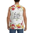 thumbnail image 4 of Balery Home Sweet Home Floral Men's Sleeveless Muscle Shirts Workout Tank Top, Moisture Wicking, Odor Protection-X-Large, 4 of 8