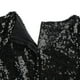 thumbnail image 5 of Vestido Noche Mujer de Encaje con Lentejues Cuello V Cierre de Cremallera Posterior Traje Formal para Boda Fiesta Negro Macarena Vestido largo de verano para mujer, 5 of 8