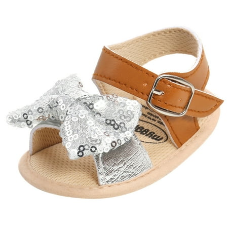 

WZHKSN Baby Girls Infant Silver Casual Shoes 18