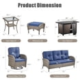 thumbnail image 4 of Bellefurn 8 Pieces Outdoor Patio Furniture Set with Fire Pit Table and Swivel Rocker Chairs,Rattan Outdoor Conversation Set with for Porch Deck Backyard Poolside, 4 of 11
