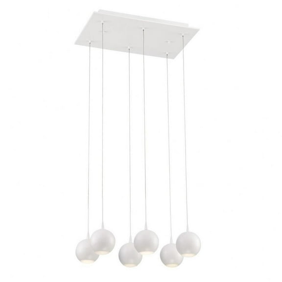 Contemporary 6-Light Led Chandelier with Frosted Acrylic 4 X 11.5 inches Chandeliers Bailey Street Home 79-Bel-1862971