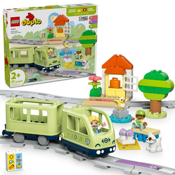 LEGO DUPLO Town Interactive Adventure Train Set - Building Toy for Toddlers, Boys and Girls, Ages 2  - Learning Train Toy Playset with Lights and Sounds - Gift for Birthdays and Holidays - 10427