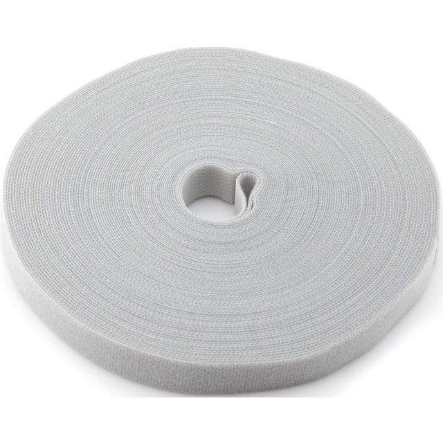 5M Hook Loop Cable Ties Reusable Fastening Tape Straps Cable Management Ties Cable Straps Adjustable Cord Ties Cord Organizer Grey 5Meter-Length Width 15mm