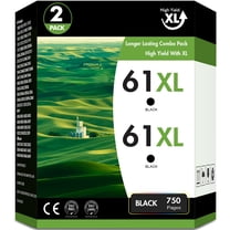 61XL Black Ink Cartridges for Printer 61 Ink Cartridge Compatible for HP 61 Ink Cartridge Combo Pack Work with HP Envyw 4500 4501 Deskjet 2541 2-Pack