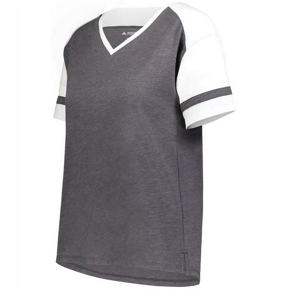 Augusta Sportswear 2914.99E.XXS Ladies Fanatic 2.0 T-Shirt, Carbon Heather & White - 2XS