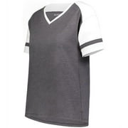 Augusta Sportswear 2914.99E.XXS Ladies Fanatic 2.0 T-Shirt, Carbon Heather & White - 2XS