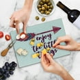 thumbnail image 5 of Enjoy the Little Things Cutting Board, Traditional Motif with Boho Inspirational Words, Decorative Tempered Glass Cutting and Serving Board, Small Size, Multicolor, by Ambesonne, 5 of 5