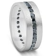 thumbnail image 2 of Pompeii 1 1/10ct Black Diamond 8mm Mens Eternity Ring 14K White Gold (Black,), 2 of 4