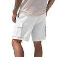 thumbnail image 4 of Nestiefly Mens Linen Cargo Shorts Summer Casual Loose Elastic Waist Drawstring Lightweight Beach Vacation Shorts with Pockets White 3XL, 4 of 9