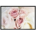 thumbnail image 3 of PixonSign Framed Canvas Print Wall Art Pink & White Roses Floral Wilderness Illustrations Realism Chic Relax/Calm Multicolor Pastel for Living Room, Bedroom, Office - 24"x36" Black, 3 of 5