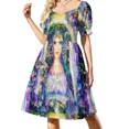 thumbnail image 2 of Vestido de manga corta con fondo floral vestido de fiesta de lujo para mujer vestidos de graduación, 2 of 7