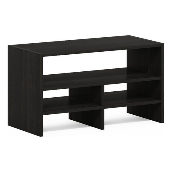 Pemberly Row Contemporary Desk Top Organizing Shelf Bookcase in Espresso