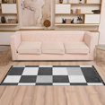 thumbnail image 2 of Yayeee Runner Rug for Bedroom 2'x6' Machine Washable Hallway Non Slip Mat, Black and Gray Plaid Pattern, 2 of 8