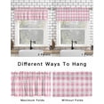 thumbnail image 6 of Pink Checkered Kitchen Curtain Valances for Windows Farmhouse Short Curtains, Pink White Buffalo Plaid Rod Pocket Valance Curtain for Bedroom Cafe Living Room 56"x16", 6 of 8