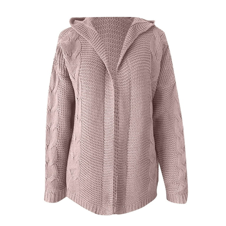 LBECLEY Extra Long Winter Coats Women's Autumn and Winter Heavy Needle  Sweater Women's Thickened Fashion Loose Cardigan Coat Big Comfy Sweater  Pink