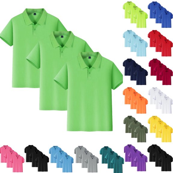 3 Pack Kids Polos School Uniform Tops Boys Girls Casual Short Sleeve Summer Outdoor Sports T-Shirt Teen Kids Clothes Green,11-12 Years