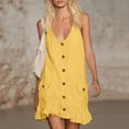thumbnail image 2 of LIaqionyy Mini Dresses for Womens Cotton Linen Summer Scoop Neck Sleeveless Casual Loose Tunic Tank Sundress, 2 of 6