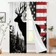 thumbnail image 2 of American Flag Curtains Rustic Elk Fabric Windows Curtain for Boys Teens,Farmhouse Cabin Country Style Curtains,Woodland Pine Tree Curtain, 2 of 5