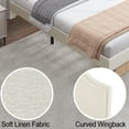 thumbnail image 5 of Noble House Queen Size Platform Bed, Linen Upholstered with Adjustable Headboard, Modern Simple Style, Beige, 5 of 12