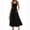 Black, variant on Women's Boho Maxi Dress Summer Beach Vacation Casual Sleeveless Smocked a Line Sundress with Pockets New Vacation Dresses for Women Plus Size Black XL