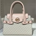 thumbnail image 3 of Michael Kors 35S2Gnms5B Carmen Medium Logo And Faux Leather Belted Satchel Power Blush Multi, 3 of 7