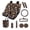 Black and Multi - Hippie Flower, variant on LedBack Cheetah Print 13Pcs Car Interior Cover Set Includes Front and Back Seat Covers Steering Wheel Cover Safety Belt Pads Car Rear View Mirror Protector Cup Coasters for Women Men