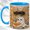 Blue, variant on Cozy Ghost Coffee Mug, Library Cat Mug, Ceramic 11 oz