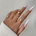 thumbnail image 1 of WREESH 8PC Women Girls Finger Joints Chain Stacking Rings Vintage Midi Rings SIze Mixed Rings Set Clearance, 1 of 9