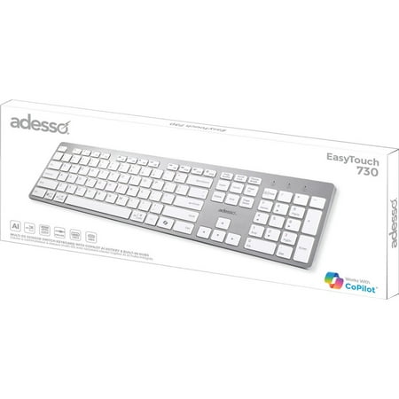 Adesso - Multi-OS Scissor switch Desktop keyboard (White) - White