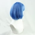 thumbnail image 2 of Peluca para cosplay, color azul claro, corta, con flequillo, 45 cm, sintética, 2 of 3