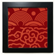 thumbnail image 1 of Mesa de pared Unbranded Marco cuadrado negro Estilo japones con nubes Y olas, 1 of 4