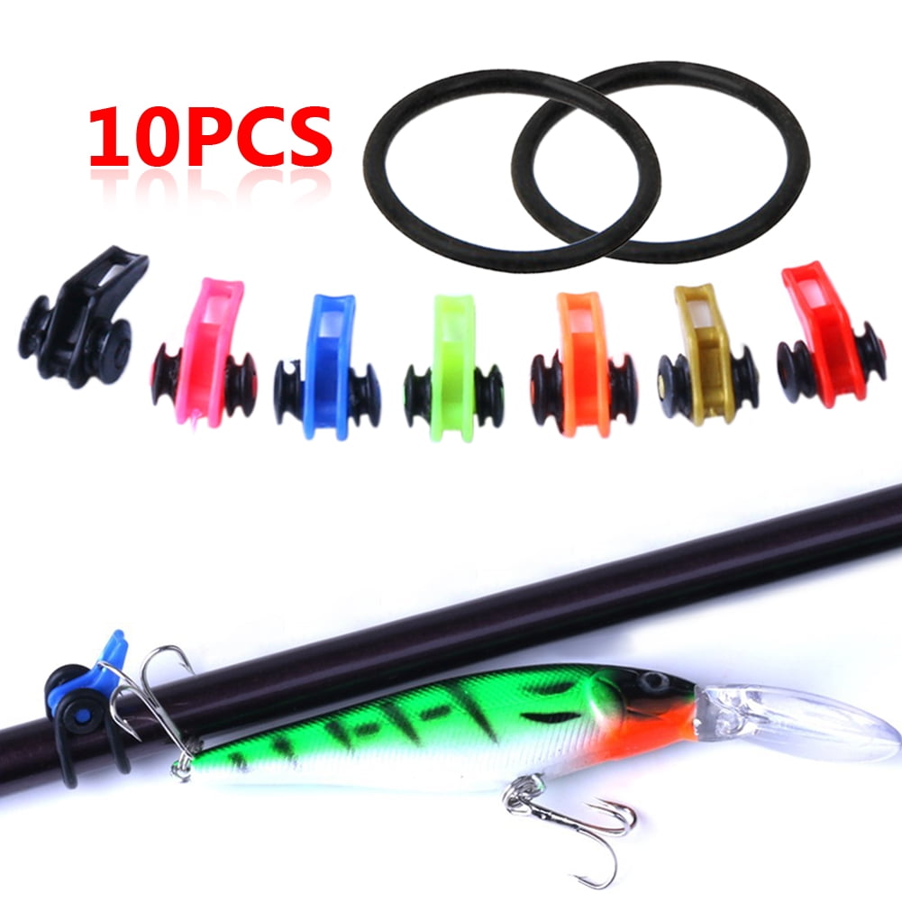 10Pcs Fishing Rod Pole Hook Keeper Fish Accessory Lure Bait Holder Rubber Ring