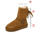 thumbnail image 5 of Platform Snow Boots for Women Stitching Suede High Top Lace up Buckle Strap Warm Furry Lined Winter Booties C 7.5, 5 of 8