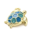 thumbnail image 2 of 20pcs Alloy Enamel Pendants Sea Turtle Golden 12.5x12x3.5mm Hole: 1.2mm, 2 of 3