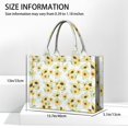 thumbnail image 3 of Large Capacity Tote Bag,White Green Leaf Small Sunflower Pattern Handbag Fashion Luxury Tote Bag,15.7"x13"x 5.1" Inches,Laptop Compatible, 3 of 6