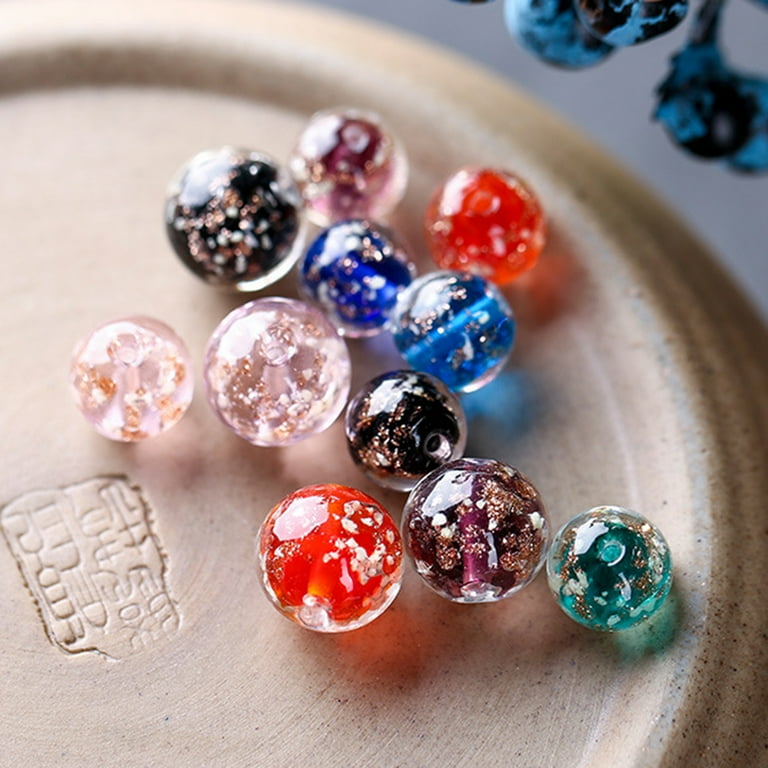 20pcs 12MM DIY Bead Jewelry Accessories Glow in the dark Glass Beads Crystal Beads Jewelry Hanging Bracelet Making Material Mixed Color